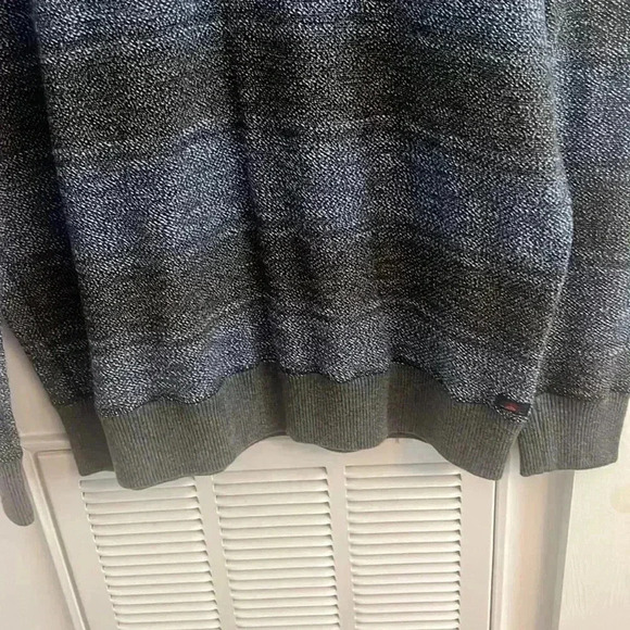 Faherty Sweater Mens Large Reversible Crew Midnight Nep Blue Gray Casual - Picture 4 of 5